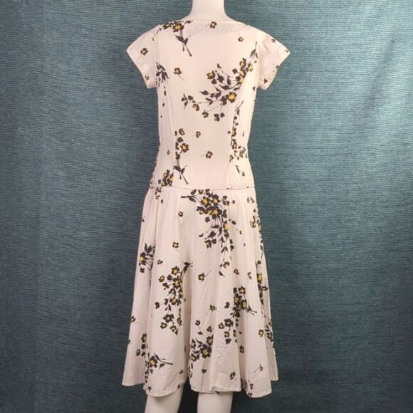 Vintage 1950s Georgiana Drop Waist A-Line Cotton Dress, With Rhinestones - Picture 10 of 16